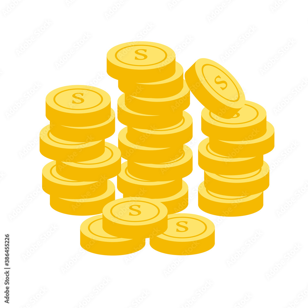 Stack of dollar coin cartoon vector Stack of dollar coin cartoon vector