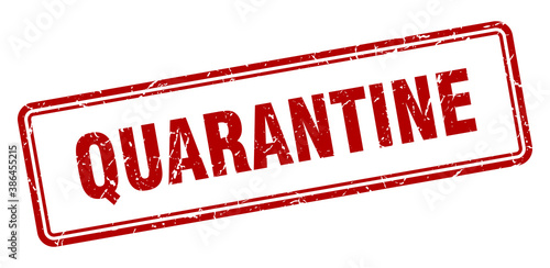 quarantine stamp. square grunge sign on white background