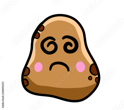 Cartoon Stylized Confused Potato Emoticon