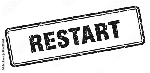 restart stamp. square grunge sign on white background
