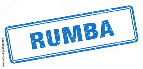 rumba stamp. square grunge sign on white background