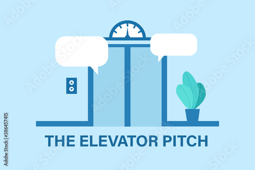 Elevator pitch design. Clipart image.