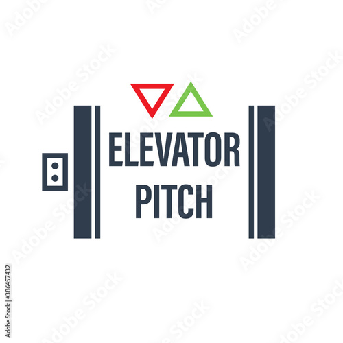 Elevator pitch icon. Clipart image isolated on white background.