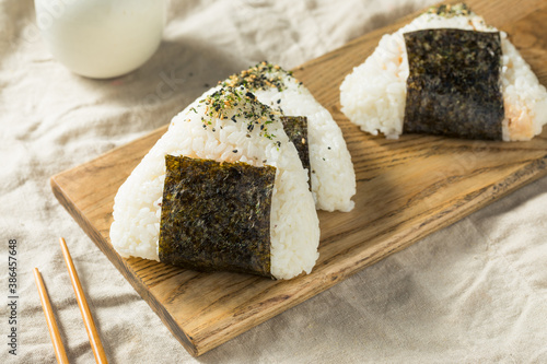 Homemade Japanese Tuna Mayo Onigiri Rice Balls photo