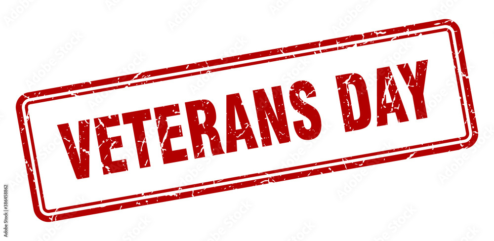 veterans day stamp. square grunge sign on white background
