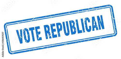 vote republican stamp. square grunge sign on white background