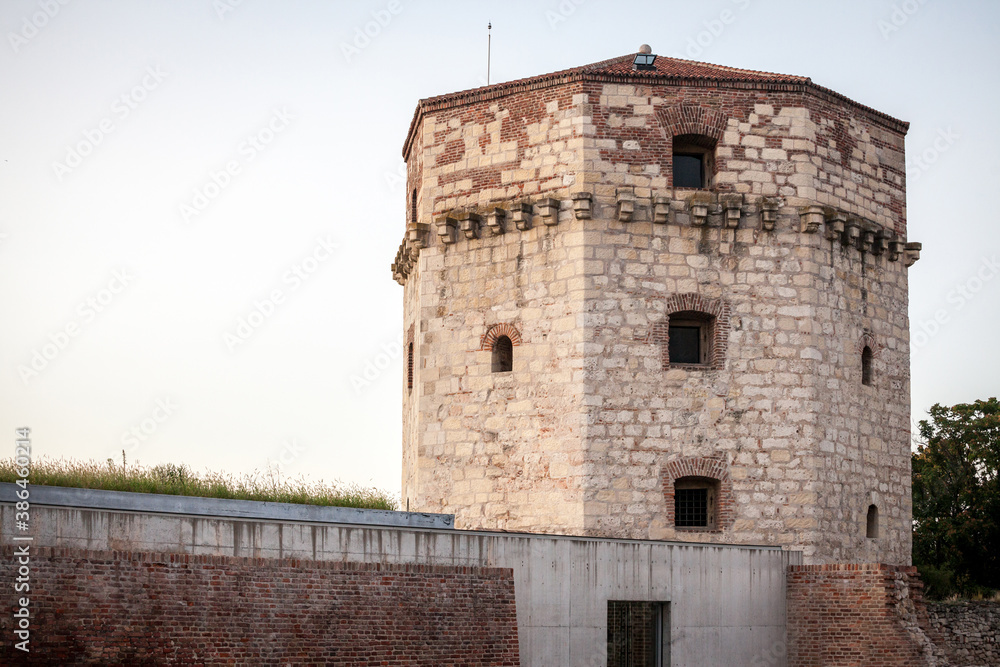 Panorama of Nebojsa Kula during a sunset. Also called Nebojsa tower, it's a former dungeons and a remaining of Donji grad, the lower city of the fortress of Kalemegdan in Belgrade, Serbia Panorama of Nebojsa Kula during a sunset. Also called Nebojsa tower, it's a former dungeons and a remaining of Donji grad, the lower city of the fortress of Kalemegdan in Belgrade, Serbia