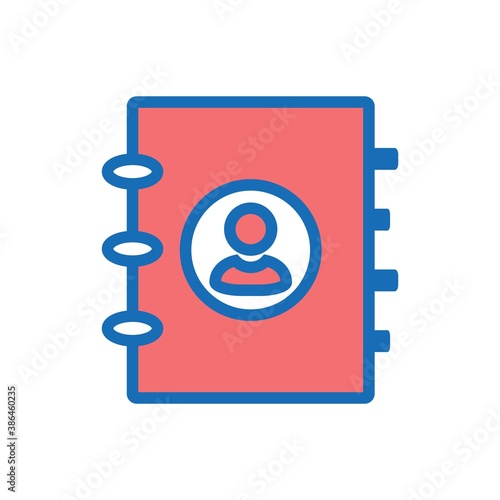 Phone Book Flat Icon Color Design Vector Template Illustration