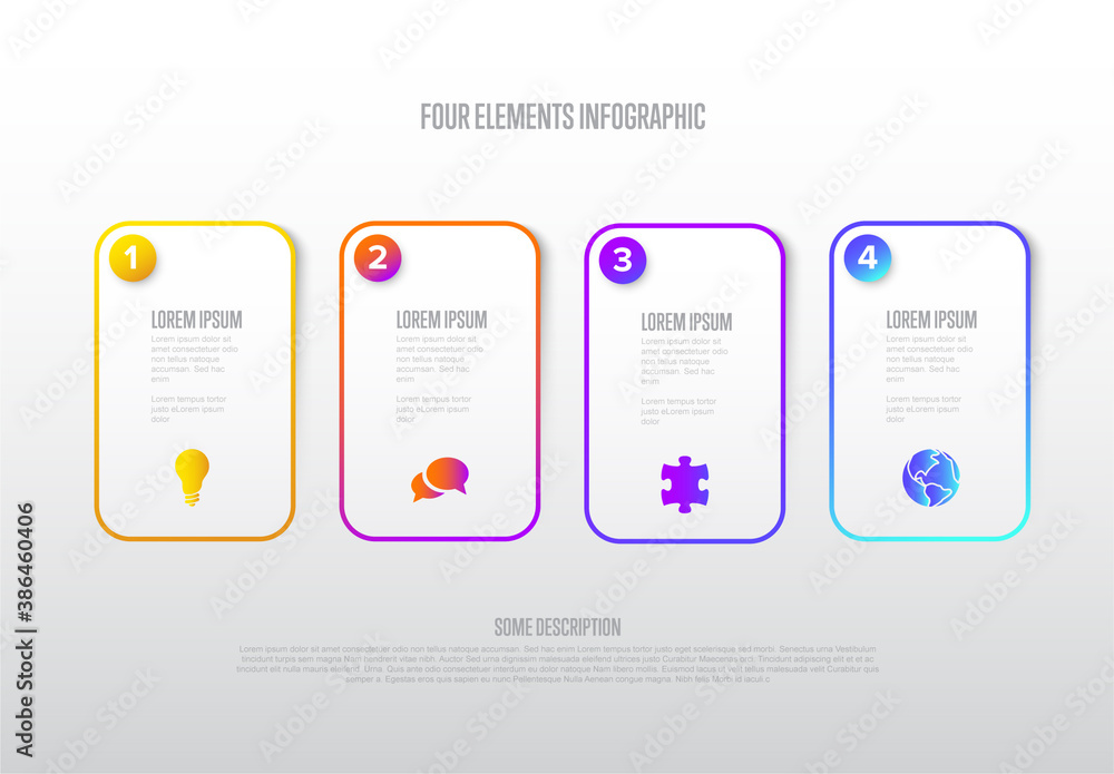 Process Blocks Infographics Four White Block Steps Process Infographic Layout Stock Template ...