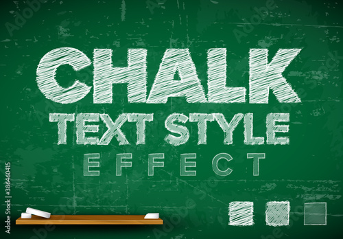 Obraz na płótnie Chalk Editable Text Effect with Blackboard Background w salonie