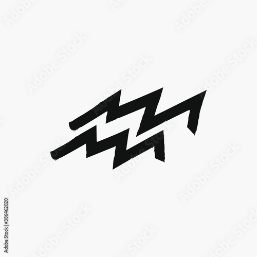 Aquarius zodiac symbol hand drawn design