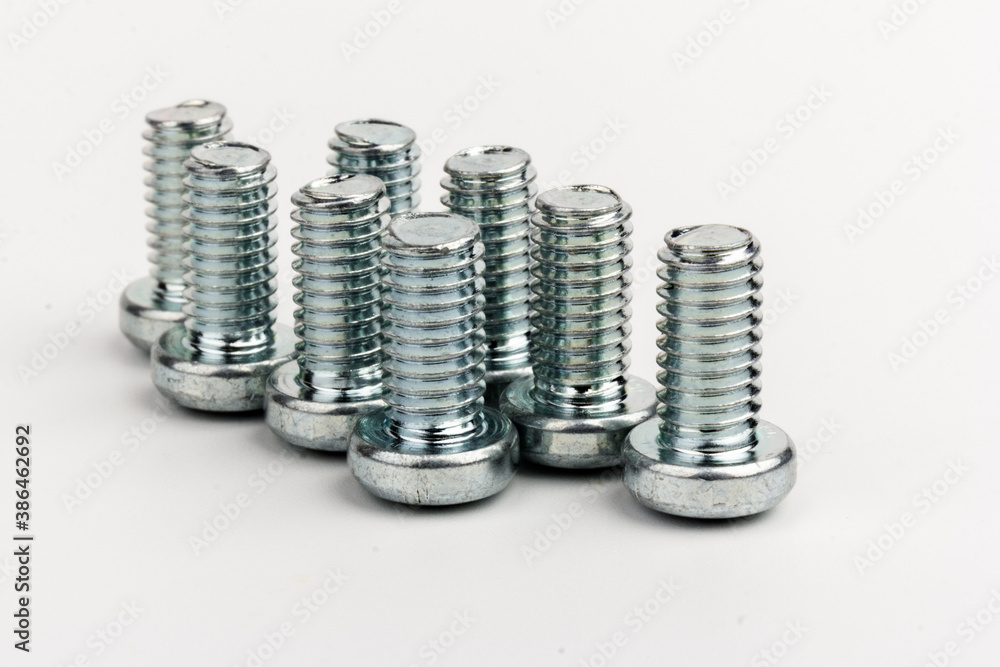 metal steel bolts isolated on white background metal steel bolts isolated on white background