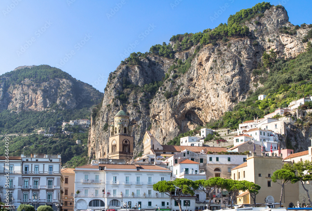 Houses and church of Amalfi, Amalfi coast, Italy