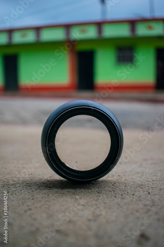 lente de cámara macro de color negro  photo