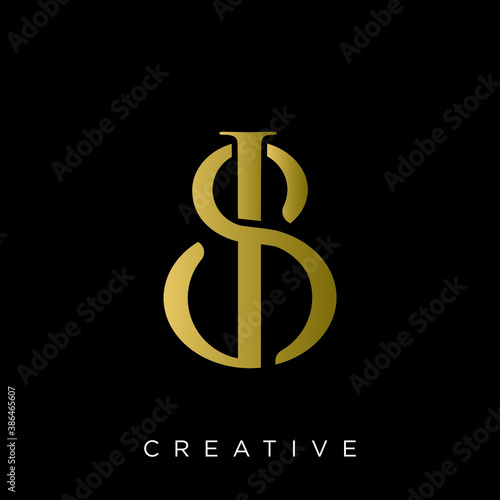 js initials logo design vector icon symbol luxury