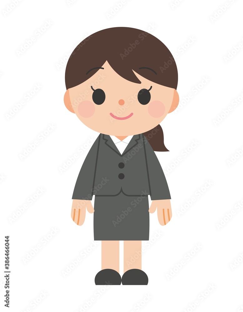 直立 スーツ 女性