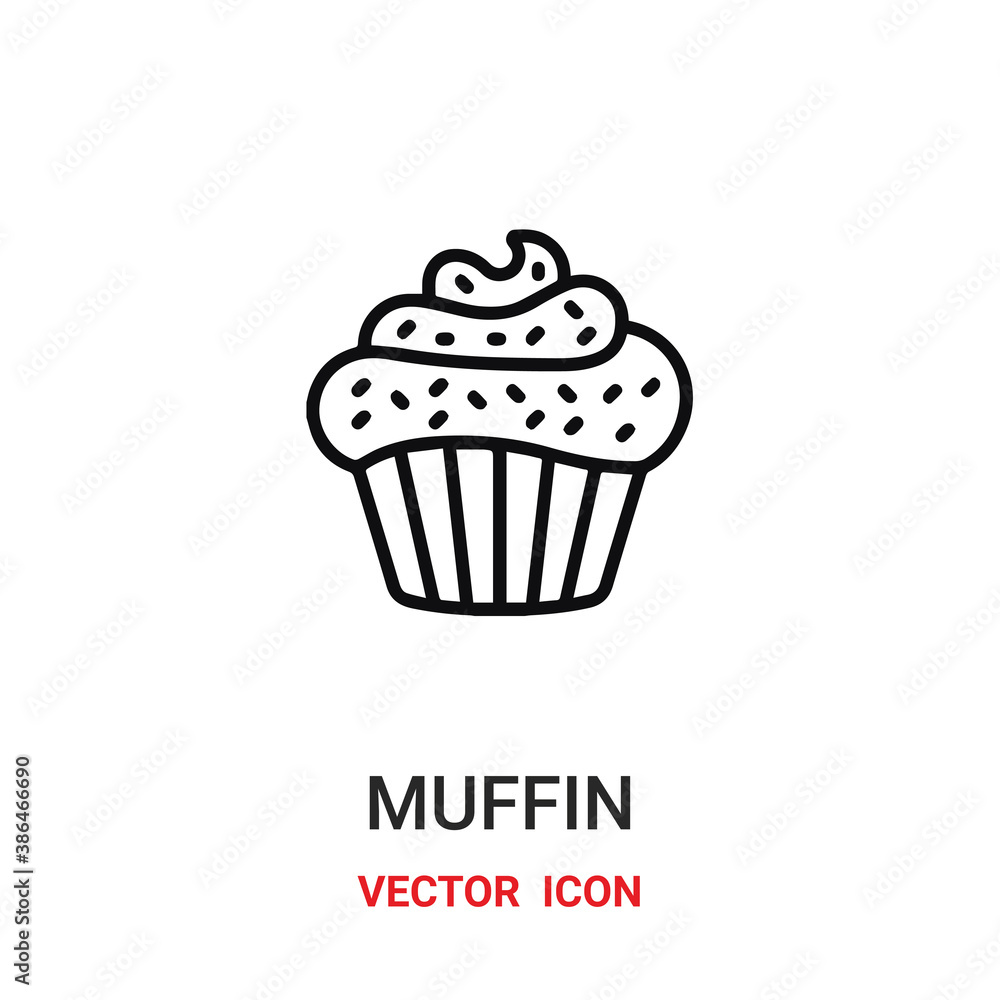 Muffin vector icon . Modern, simple flat vector illustration for website or mobile app.Cup cake symbol, logo illustration. Pixel perfect vector graphics Muffin vector icon . Modern, simple flat vector illustration for website or mobile app.Cup cake symbol, logo illustration. Pixel perfect vector graphics