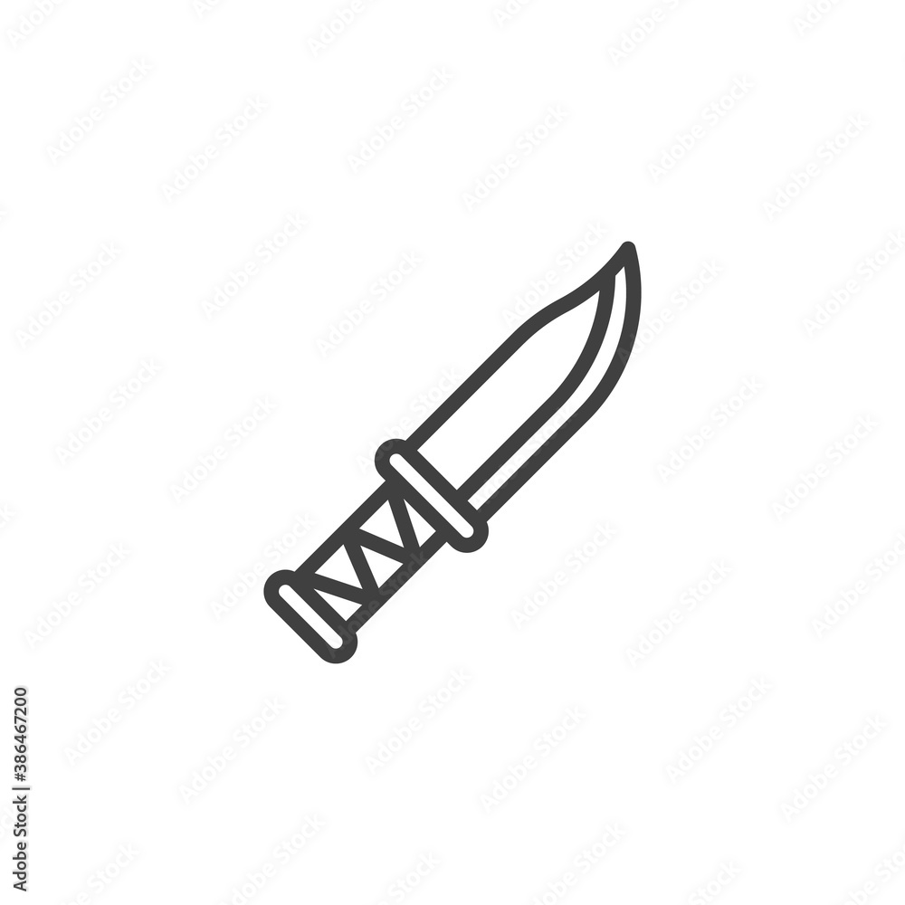 Army Knife line icon. linear style sign for mobile concept and web design. Military knife outline vector icon. Symbol, logo illustration. Vector graphics Army Knife line icon. linear style sign for mobile concept and web design. Military knife outline vector icon. Symbol, logo illustration. Vector graphics