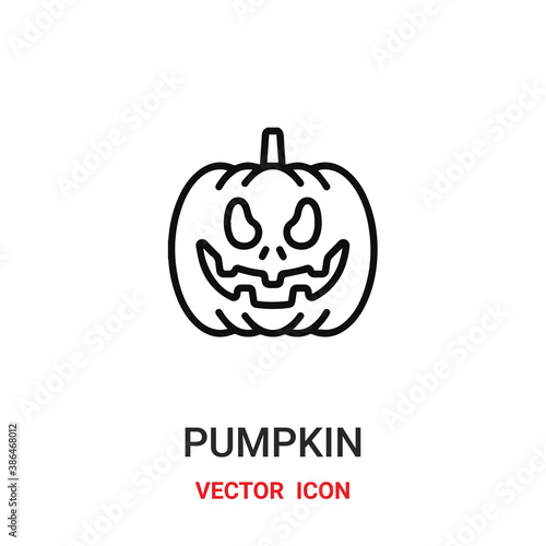 Halloween pumpkin vector icon. Modern, simple flat vector illustration for website or mobile app.Pumpkin symbol, logo illustration. Pixel perfect vector graphics
