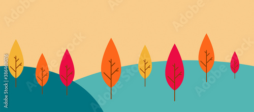 sfondo, alberi, natura, autunno