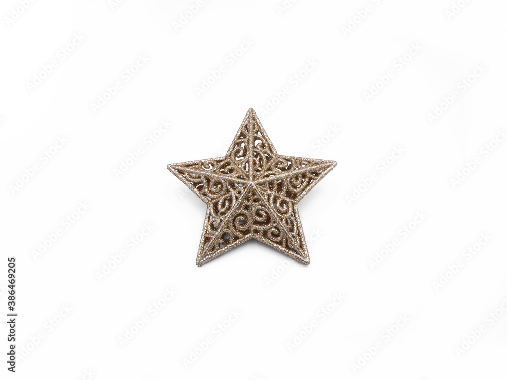 Christmas gold star with a white background Christmas gold star with a white background