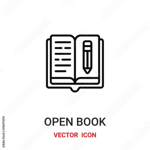 open book icon vector symbol. open book symbol icon vector for your design. Modern outline icon for your website and mobile app design.