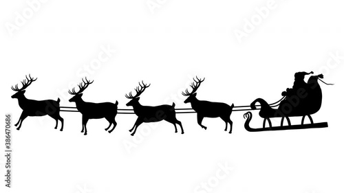 Animated Silhouette Santa's Sleigh Alpha Matte