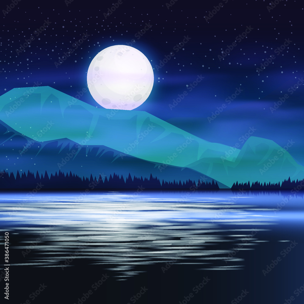 Ocean or sea. sky with clouds and reflection of light in the water surface. Cartoon illustration. Ocean or sea. sky with clouds and reflection of light in the water surface. Cartoon illustration.