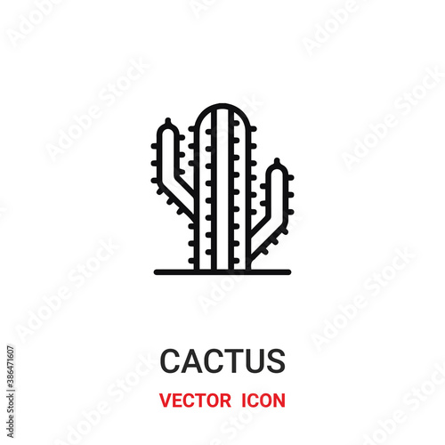 cactus icon vector symbol. cactus symbol icon vector for your design. Modern outline icon for your website and mobile app design.