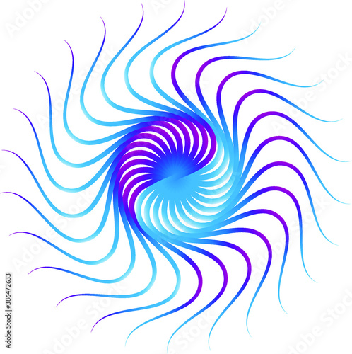 Abstract curved shape with gradient colors