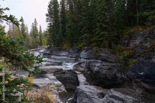 Maligne Canyon on a Smoky or Hazy Day