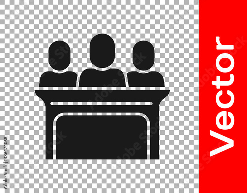 Black Jurors icon isolated on transparent background. Vector.
