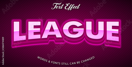 Editable text effect league