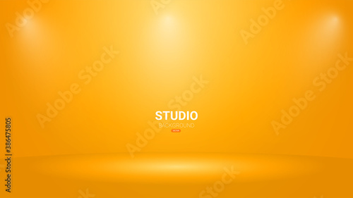 Empty studio room background with sportlights.