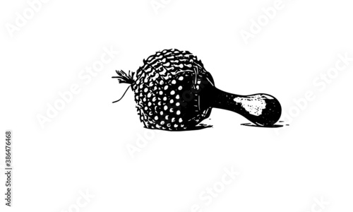 Shekere isolated on white background