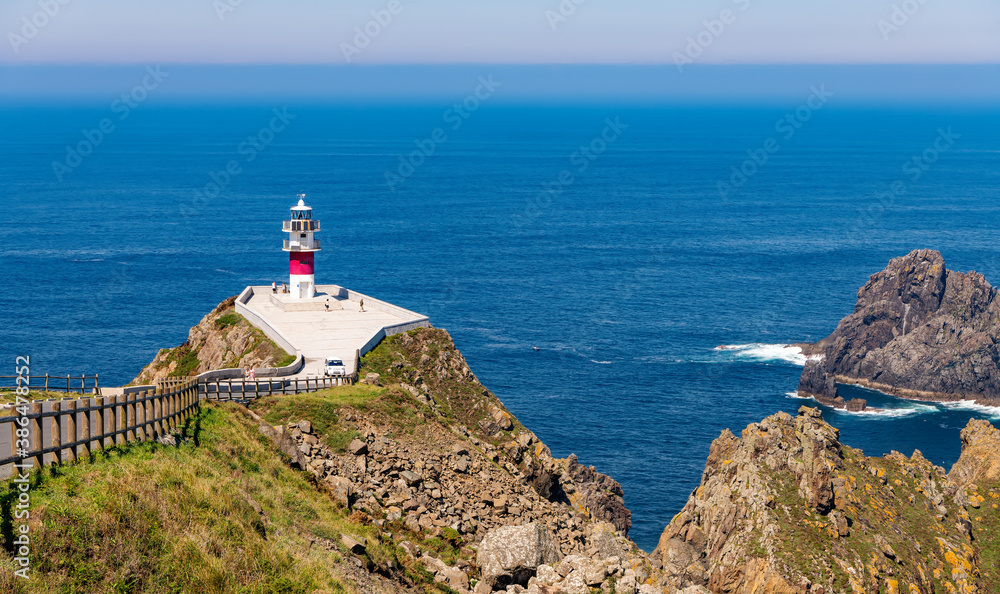 View of Cape of Ortegal and landmark lighthouse in the Galicia region of Spain.