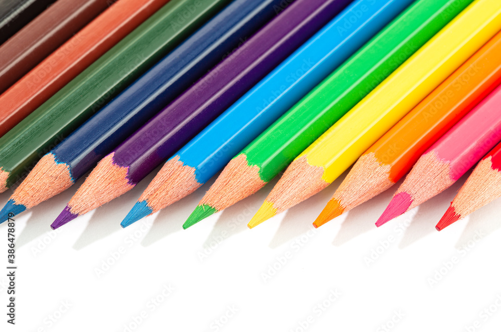 Color pencils isolated on white background Color pencils isolated on white background