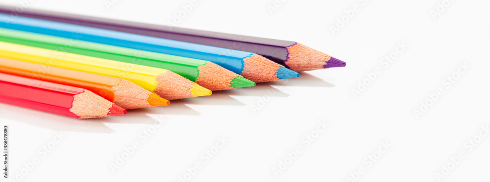 Naklejka premium Color pencils isolated on white background