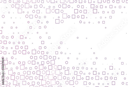 Light Purple vector pattern with spheres, squares.