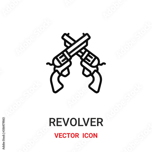 revolver icon vector symbol. revolver symbol icon vector for your design. Modern outline icon for your website and mobile app design.