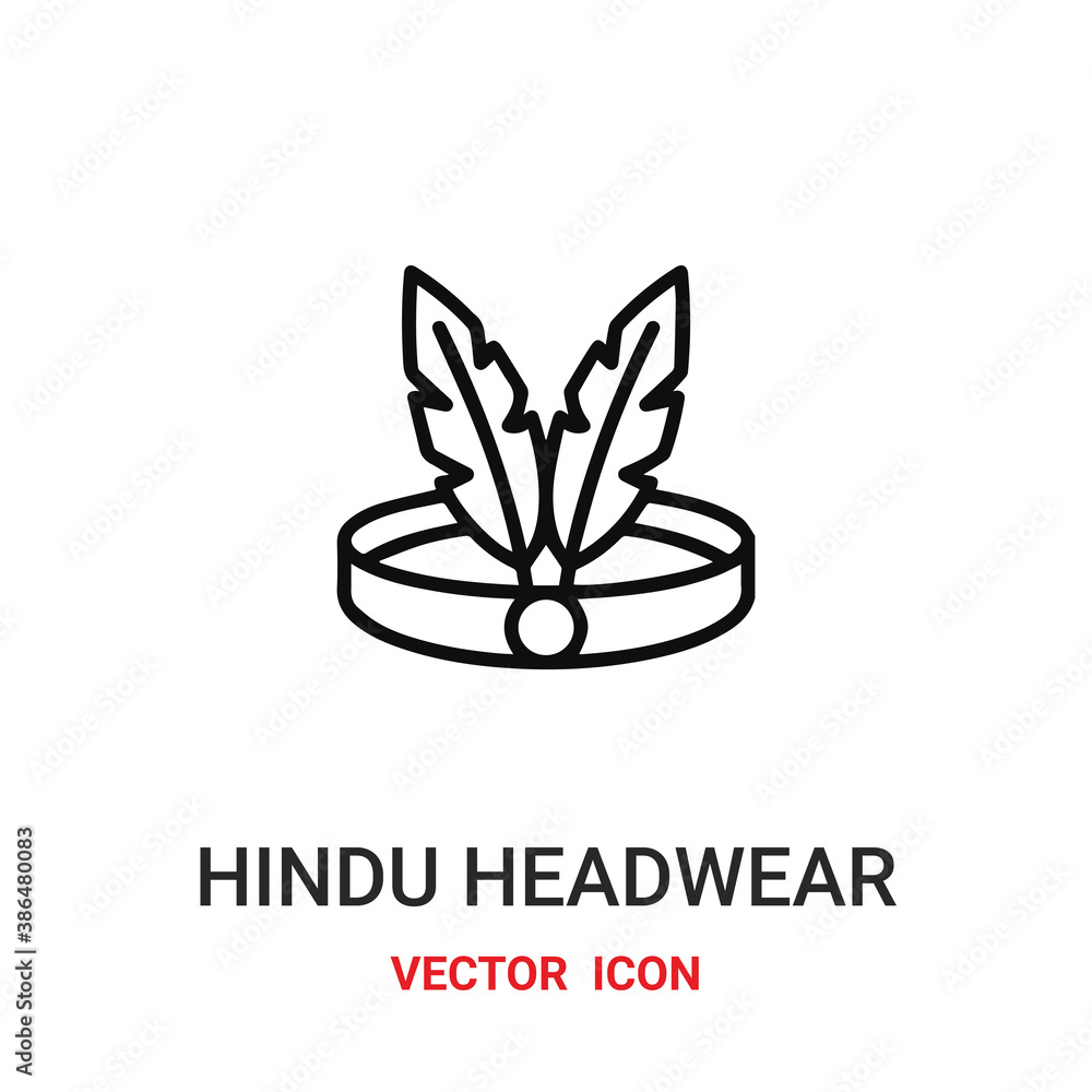 hindu headwear icon vector symbol. hindu headwear symbol icon vector for your design. Modern outline icon for your website and mobile app design.