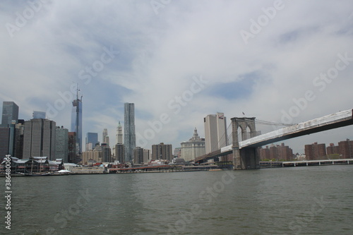 part of the manattan skyline from hudson river