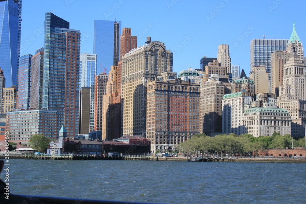 part of the manattan skyline from hudson river part of the manattan skyline from hudson river