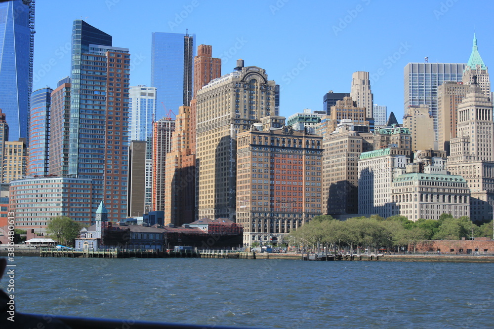 part of the manattan skyline from hudson river