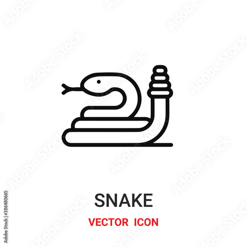 snake icon vector symbol. snake symbol icon vector for your design. Modern outline icon for your website and mobile app design.