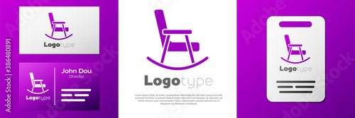 Logotype Rocking chair icon isolated on white background. Logo design template element. Vector.