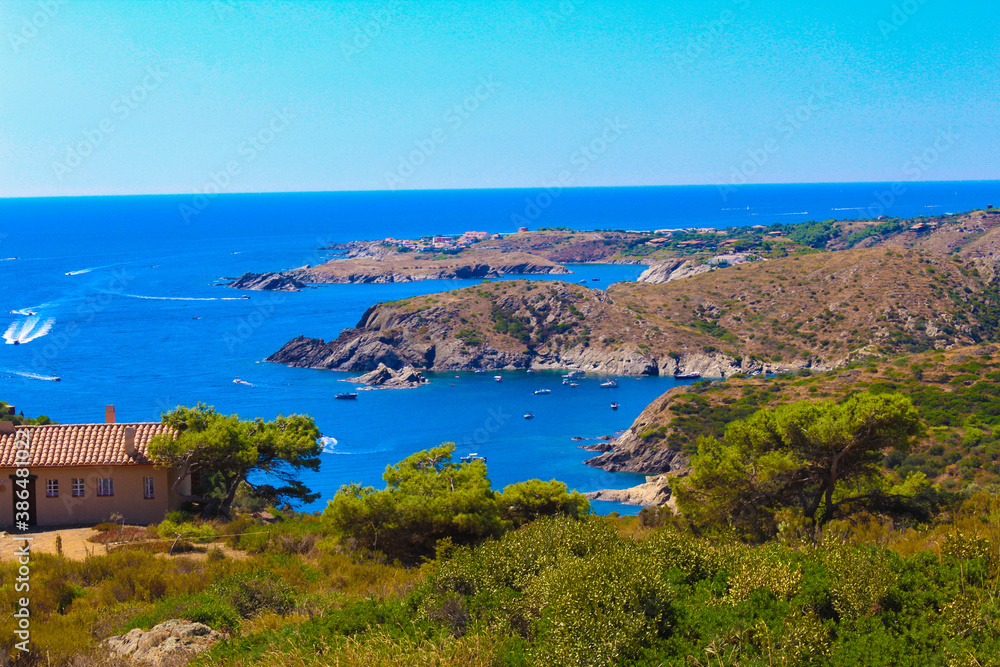 Sea landscape with Cap de Creus, natural park. Eastern point of Spain, Girona province, Catalonia