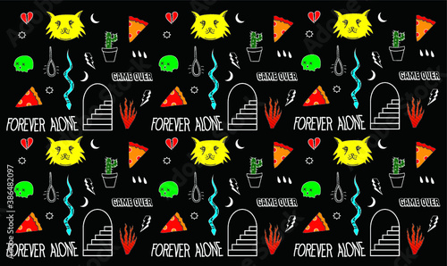 Hand drawn Background for merch, Band, or any product