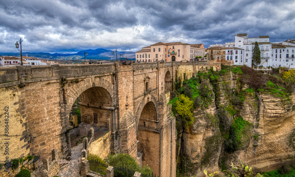 A very old roman bridge in Ronda Spain
