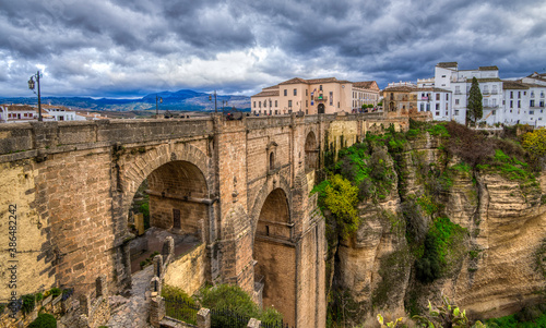 A very old roman bridge in Ronda Spain